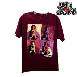 Poetic Justice‎ Tupac Pop Art Graphic Women's Crewneck Short Sleeve Tee